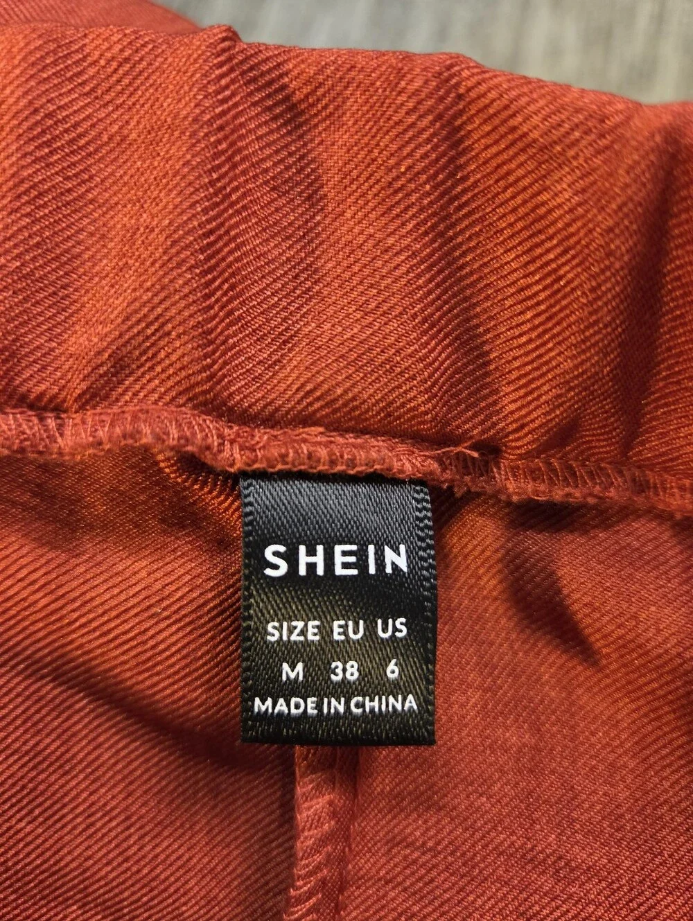 Shein Wide Leg Rust-Red Ankle Pants, Size Medium
